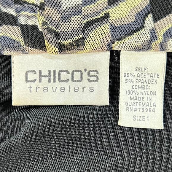 Chicos Travelers Long Sleeve Open Front Hoodie Cardigan Black Womens 1 Medium - Picture 10 of 12